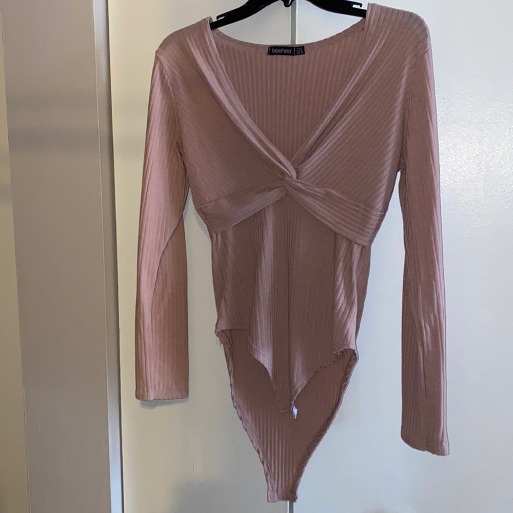 Ribbed rose bodysuit